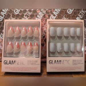 Glammetic Nails Mrs. Claus And Lilac Gray  New And Sealed
